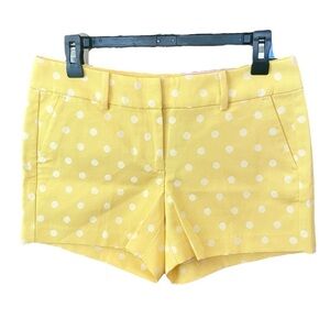 NWT Ann Taylor Petite Signature shorts pockets 3.5” inseam 4P yellow white dot